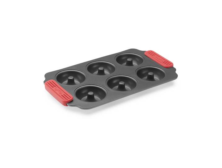 Lékué Moule à donuts antiadhésif Lékué lot de 6 Rouge