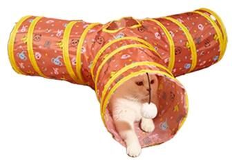 Inspired Living Rainbow Cat Tunnel Interactive Play Tube For Indoor Cats & Small Dogs d1