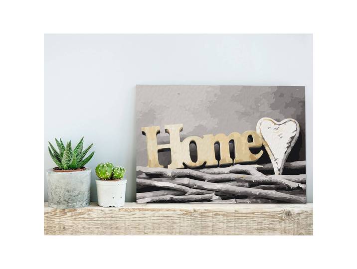 Peinture par numéro - Vintage Retro Home Lin Gris 40 x 50cm