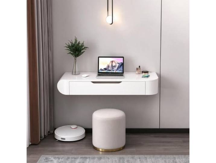 Hängend Schminktisch,Schwebender Make-up-Schminktisch,Komplett Montiert Mehrzweck-Schwimmtisch for Schlafzimmer,Badezimmer,Friseursalon,hängender Nachttisch aus Holz(Left)