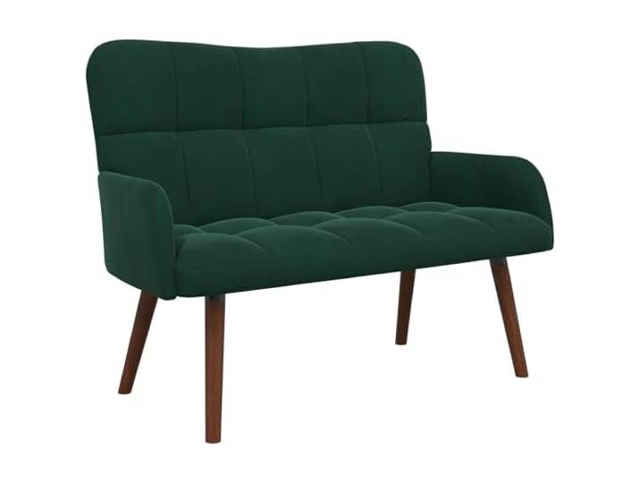 IBUQDDV 2-Sitzer Sofa Dunkelgrün 115 x 61 x 87 cm Samt Samt-Material,veredelte Rückseite,modernes Design,einfache Montage,pflegeleicht,Wohnzimmer,Schlafzimmer