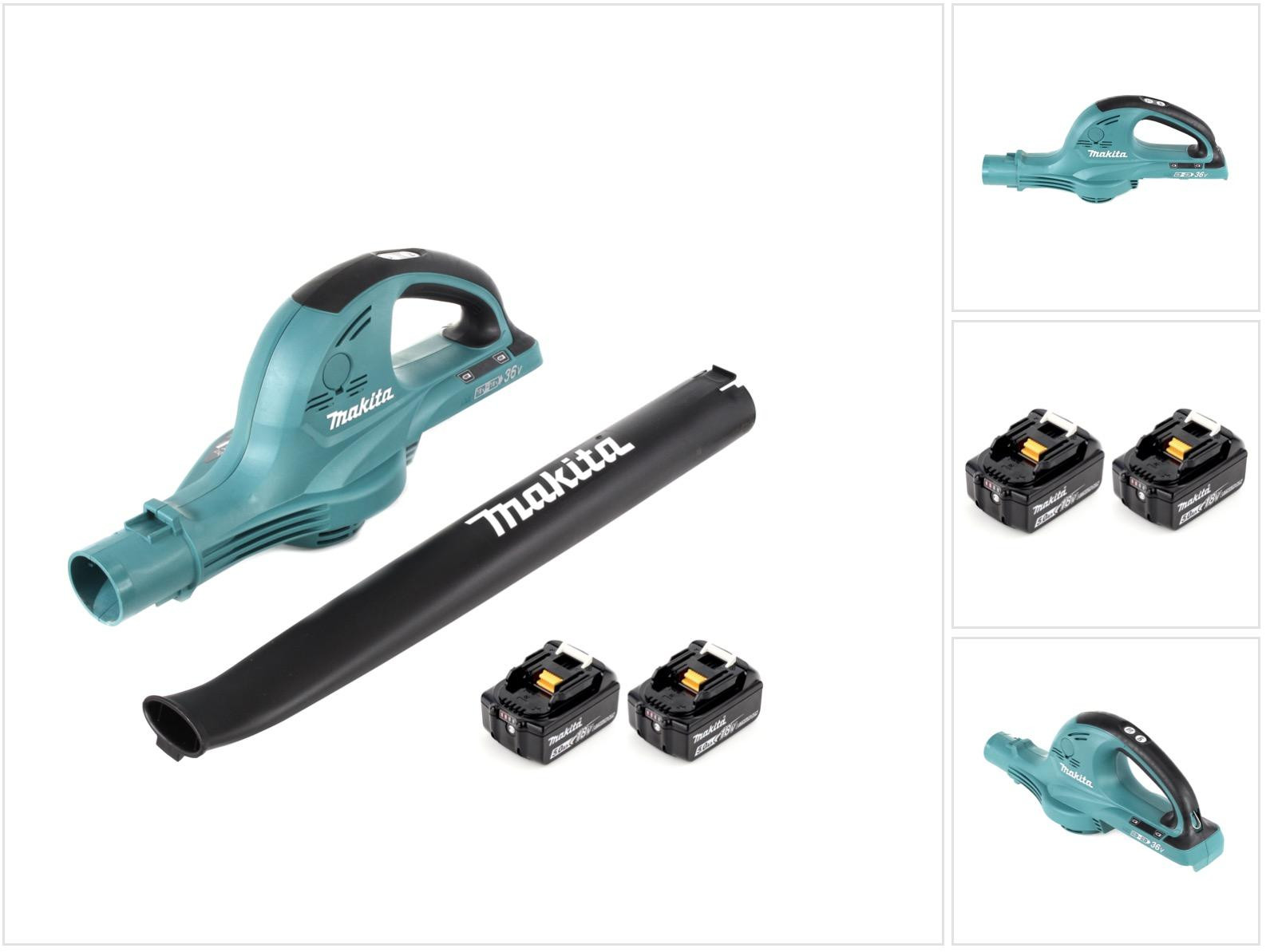 Makita DUB 361 T Accu Bladblazer inclusief 2x Makita BL 1850 5 Ah Accu