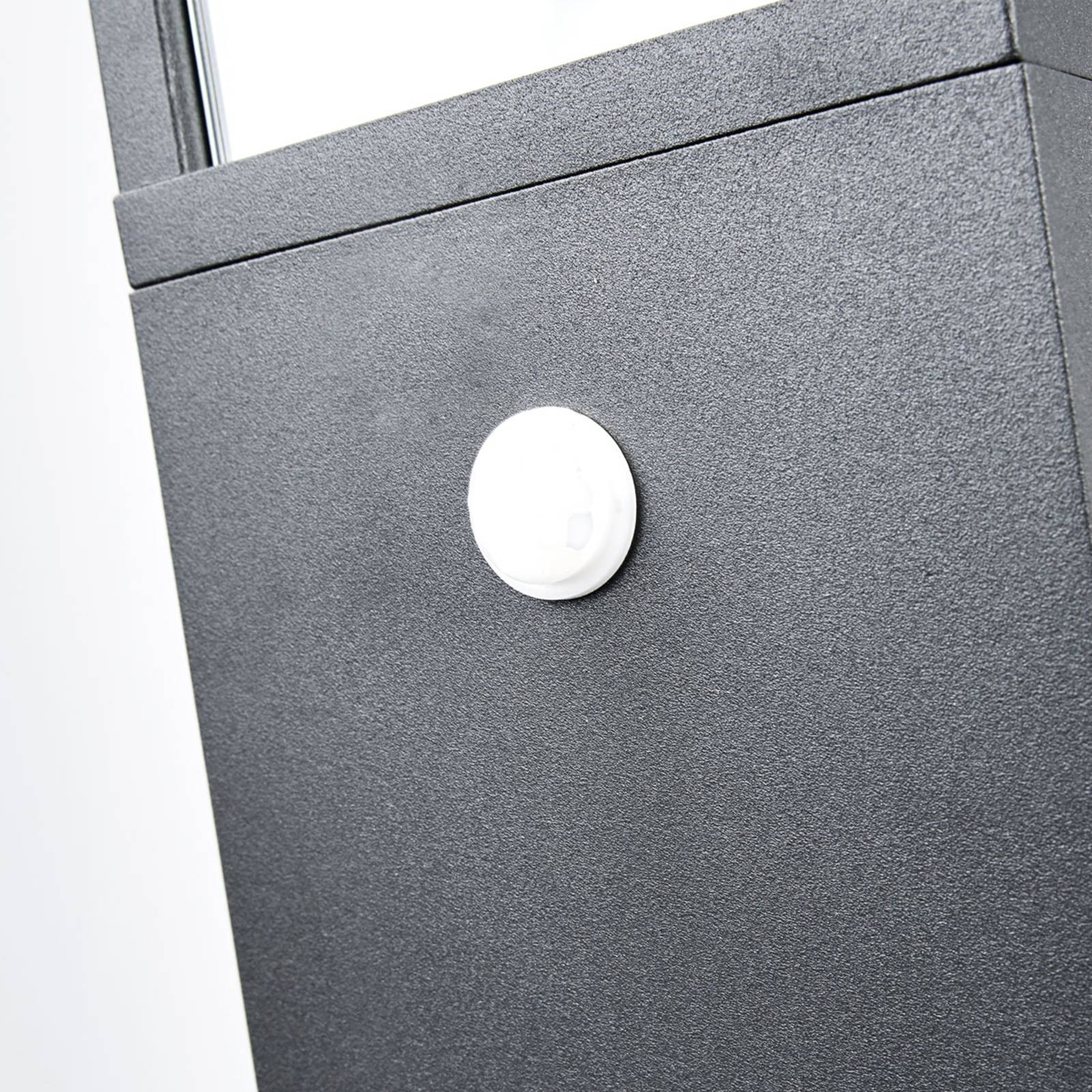 Lucande Wegeleuchte Klemens, 90 cm, Sensor, anthrazit, E27 Klemens, schwarz, Aluminium, Modern