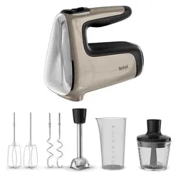 Tefal Powermix Silence 4-in-1, Handmixer, HT663A, Handmixer, Silber