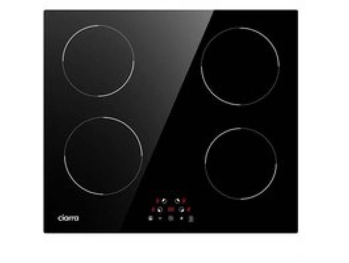 Ciarra Table de Cuisson Induction 59cm 6000W 4 Foyers Touche Sensitive Minuterie Auto-Arrêt Noir