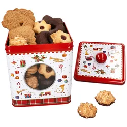 Keksdose Vintage Nutcracker eckig Metall Gebäck-Box mit Sichtfenster Weihnachten