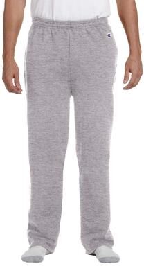 Champion P800 Men's Powerblend Open-Bottom Sweatpants with Pockets in Light Steel size 2XL   Cotton Polyester