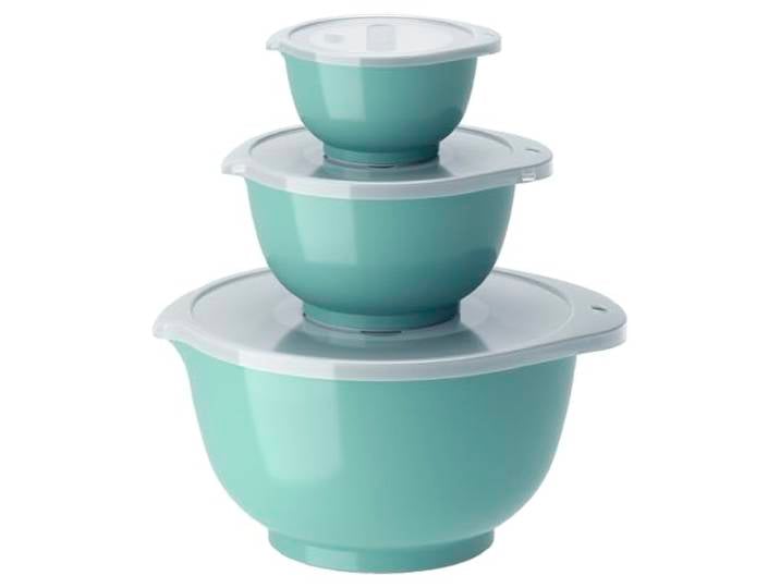 Rosti Margrethe Set de 3 Bols Mélangeurs en Plastique - 3 Couvercles Inclus - Saladiers Hermétiques - Saladiers Hermétiques - 0\,25 litre\, 0\,75 litre et 3 litres\, Vert