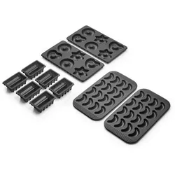 COOLINATO 10tlg. Backformen Set X-Mas Platin Silikon inkl. 4 Rezepte
