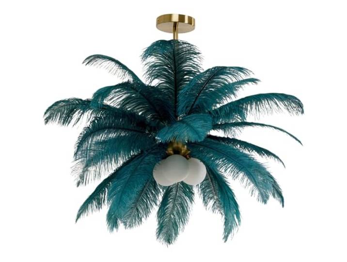 Kare Design Hanglamp met groene veren