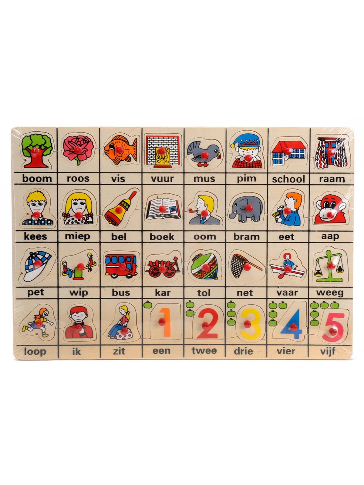 Playwood Wooden Stud Puzzle My First Words Holz
