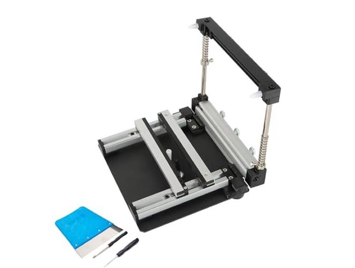 DOJOEUU Manuelle Siebdruckstation, PCB-Schablonendrucker, Präzisionsdruck mit Schaber, einstellbare Druckstärke, kein Zusammenbau erforderlich, SMT-Lötpastendrucktisch aus Stahlgewebe(20cm)