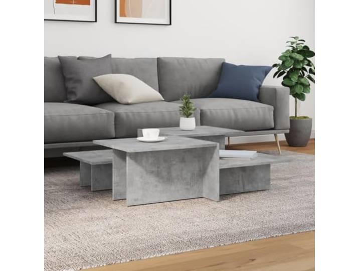 HEFZGDB Couchtische 2 STK. Betongrau Holzwerkstoff Langlebig Stilvoll Beistelltisch Wohnzimmertisch mit Stauraum