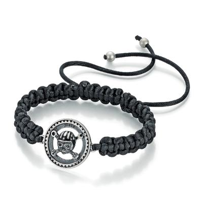 Armband WALZ HARDCORE CYCLES "Zahnrad und Totenkopf, Silber 925", schwarz, Armbänder, Damen, onesize, Silber 925 (Sterlingsilber), Armband