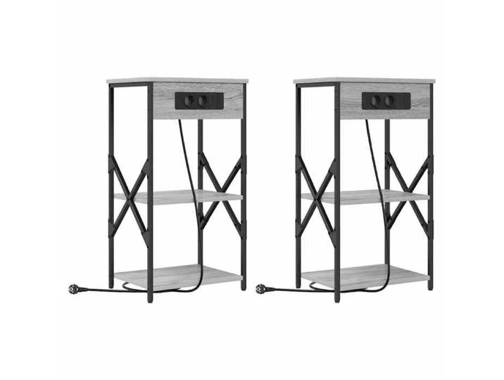 NOUVEAU Cabinet de chambre - Cabinet de chevet avec étagère - (Set de 2) - table de lit - Sonoma gris - 41x31x76cm 97425