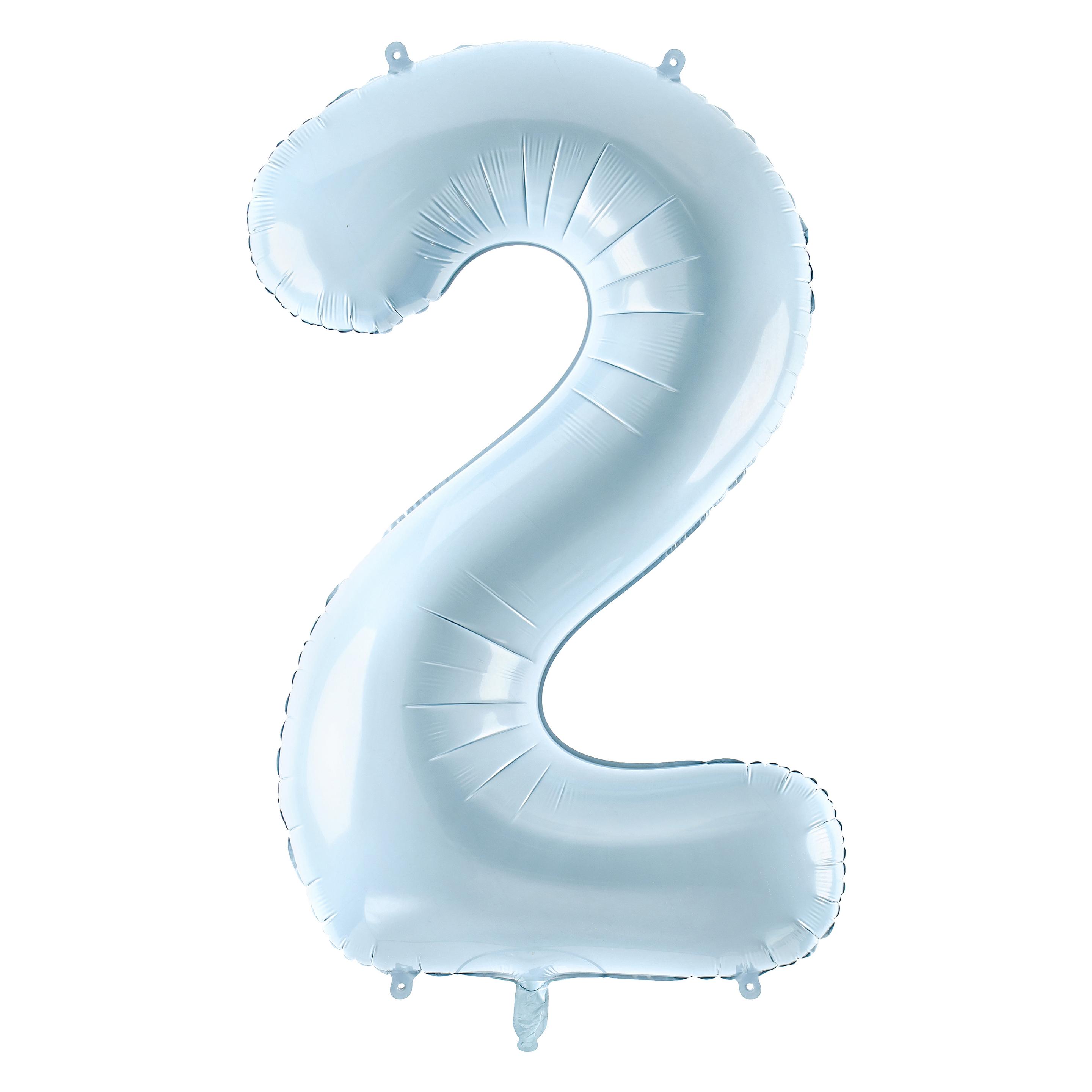 Partydeco Folienballon 2 hellblau 72cm (1x) (FB230P2001J)
