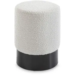 Hocker Peach Stoff Grau Anthrazit 35 cm