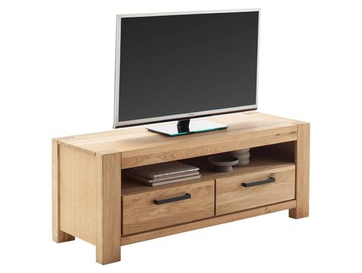 Lomadox Lowboard Fernsehschrank 130 cm breit, Wildeiche teilmassiv geölt, Massivholz/Echtholz/Furnier