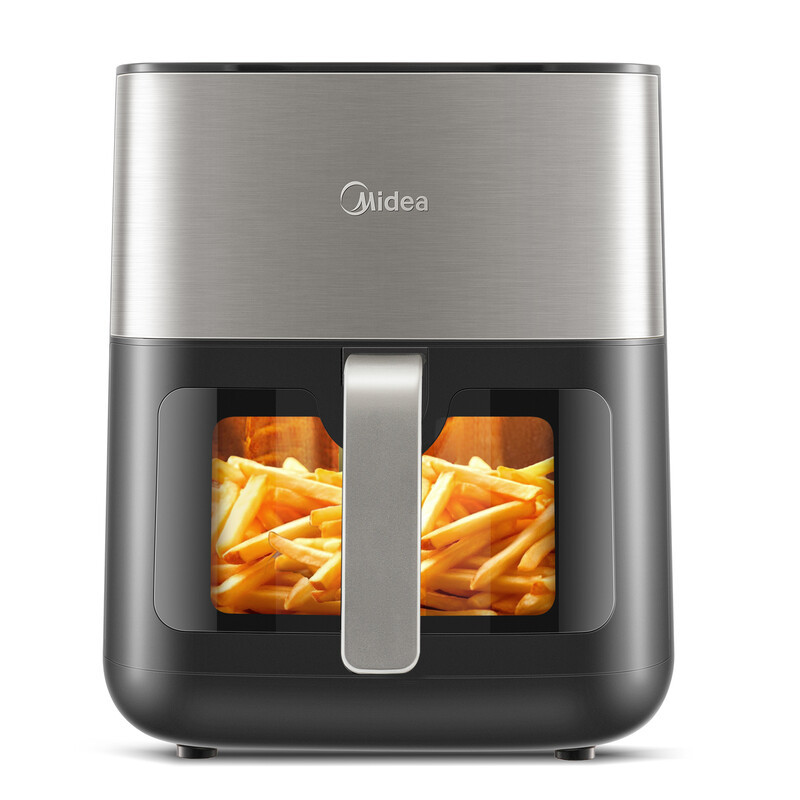 Midea MF-CY65E heteluchtfriteuse met kijkvenster, 6,2 l, 1600 W, 7-in-1 voorgeprogrammeerd menu, digitaal display