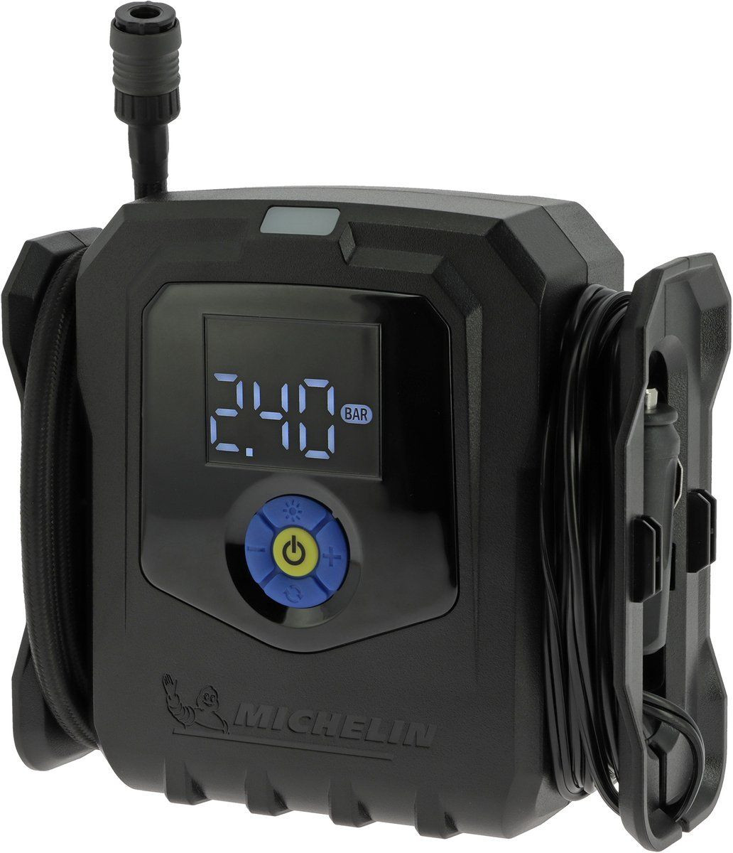 Michelin Elektrische Bandenpomp 12V - Draagbare Compressor met LED-licht - Instelbaar tot 7 bar