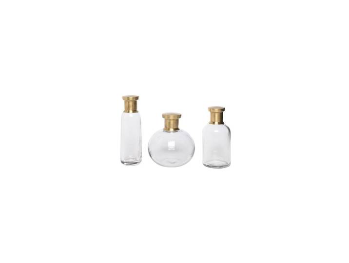 Lot de 3 bocaux en verre transparent, détails laiton - Chehoma, L