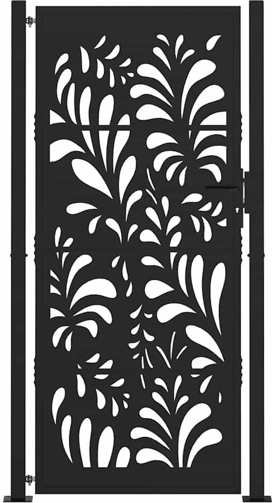 Ivy Bronx Weathering Steel Gate Black 105 x 205 cm