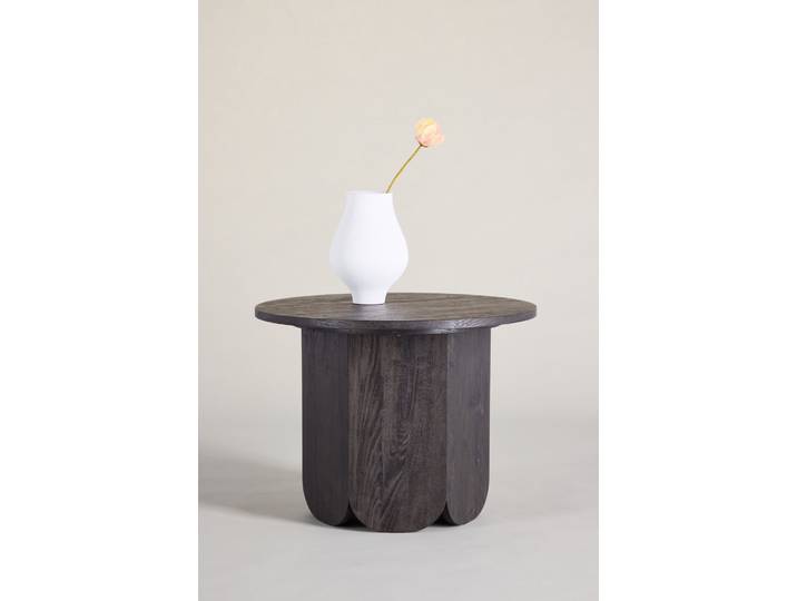 Couchtisch VENTURE HOME, braun (schwarz, schwarz, schwarz), B:60cm H:45cm T:60cm, Tische, Couchtisch, Sofatisch, MDF, Papierlaminat, rund, kompakt, modern
