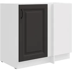 Eckschrank 105cm Stilo Grau Küchenzeile Küchenblock Küche Landhaus Einbauküche