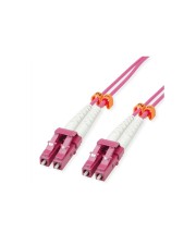 VALUE Patch-Kabel LC Multi-Mode M bis M 3 m Glasfaser 50/125 Mikrometer OM3 halogenfrei violett (21.99.8833)