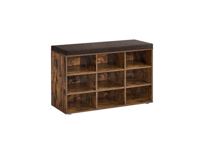 Hansiro Schuhbank Agadir, Braun, Holzwerkstoff, 78.5x48x30.3 cm, Garderobe, Schuhaufbewahrung, Schuhregale