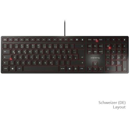 CHERRY KC 6000 Slim CHERRY SX USB Deutsch (CH) schwarz (kabelgebunden)
