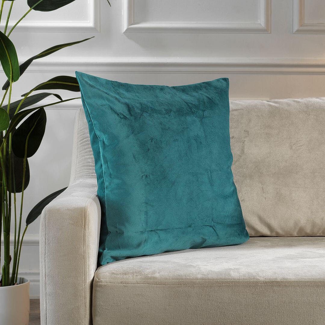 Lilijan Home & Curtain Matte Velvet Cushion Cover - 1 Pc Sky 61cm x 61cm