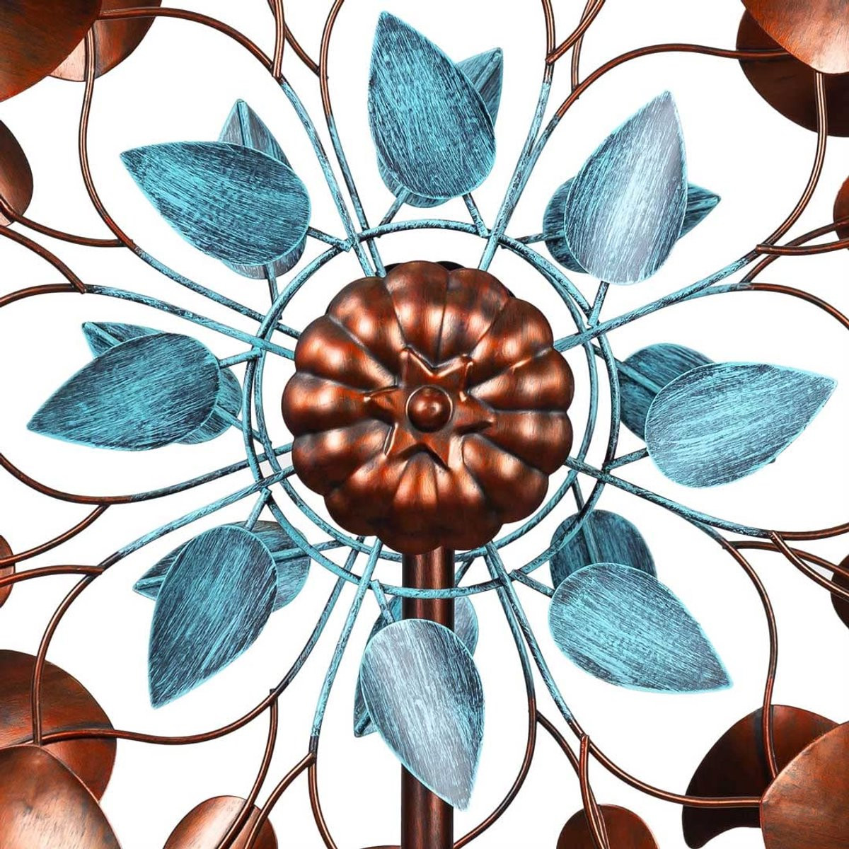 Metal Wind Spinner Copper Leaf Duett voor in de tuin