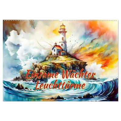 Einsame Wächter Leuchttürme (Wandkalender 2027 DIN A2 quer), CALVENDO Monatskalender
