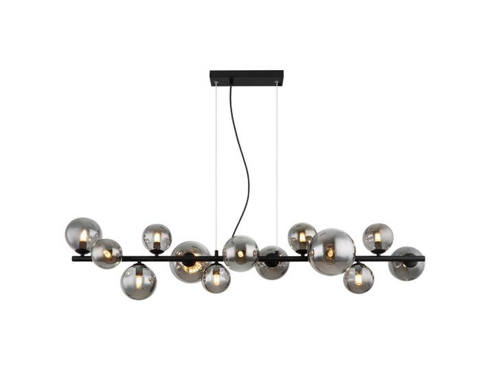Globo Led-Hängeleuchte, Schwarz, Transparent, Metall, Kunststoff, Glas, F, 120 cm, CE, Lampen & Leuchten, Innenbeleuchtung, Hängelampen, Pendelleuchte