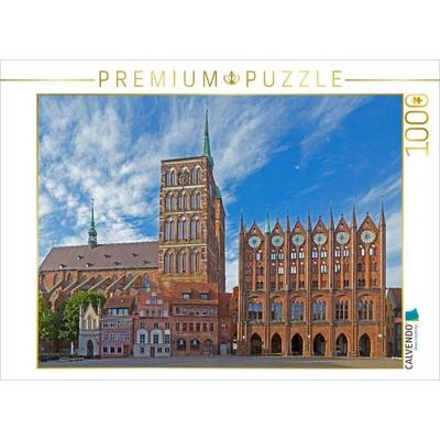 CALVENDO Puzzle Nikolaikirche, Rathaus, Alter Markt, Stralsund | 1000 Teile Lege-Größe 64x48cm Foto-Puzzle für glückliche Stunden