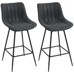 BARSTUHL 2er Set PU Schwarz