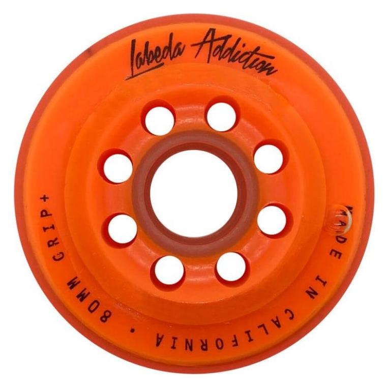 Labeda Addiction Grip Plus 4er-Pack Rollhockey-Räder (Orange, 80 mm) (80 mm) (Labeda)