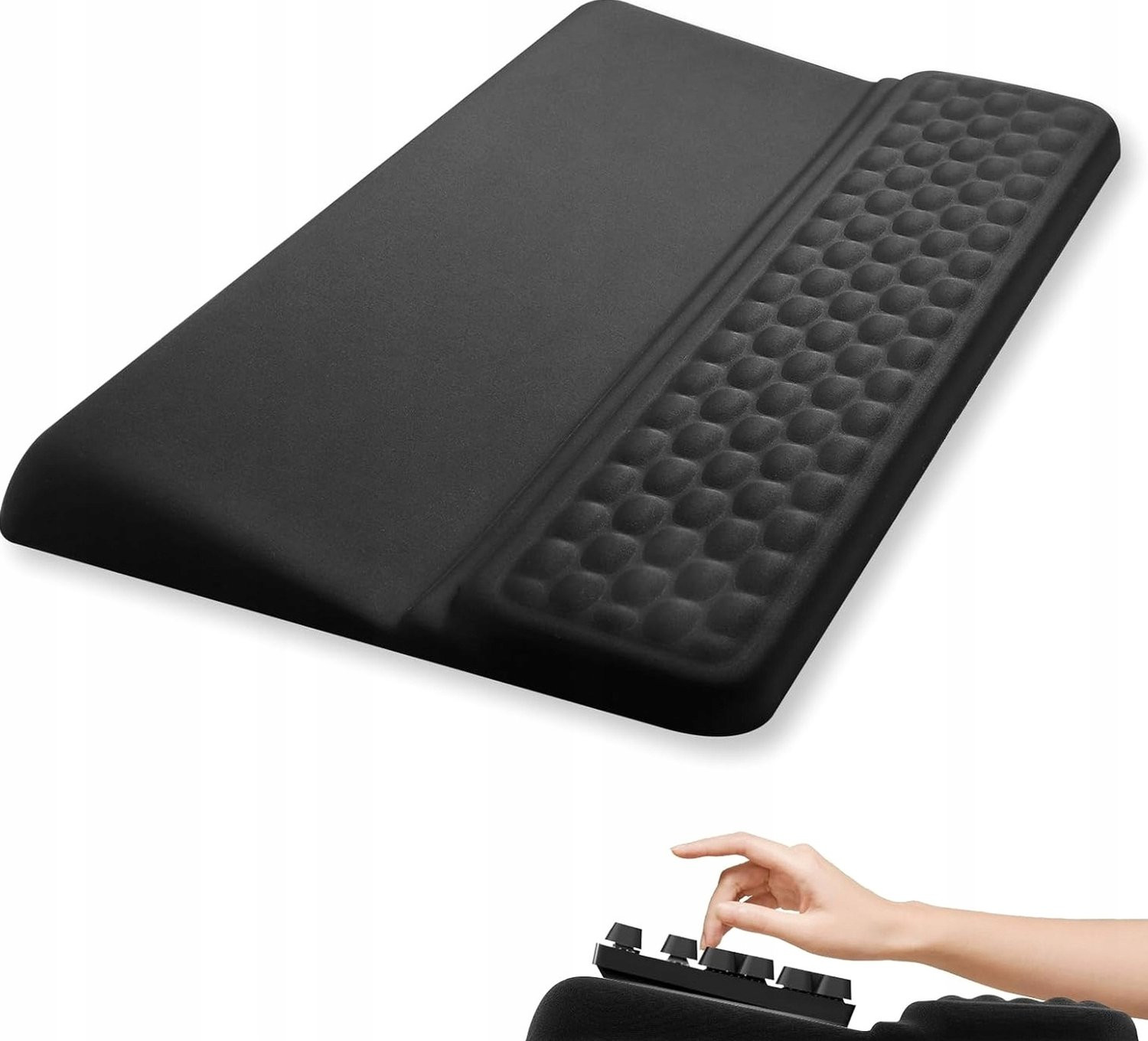 Ergonomische polssteun met toetsenbordstandaard, zwart, 43 x 25 cm