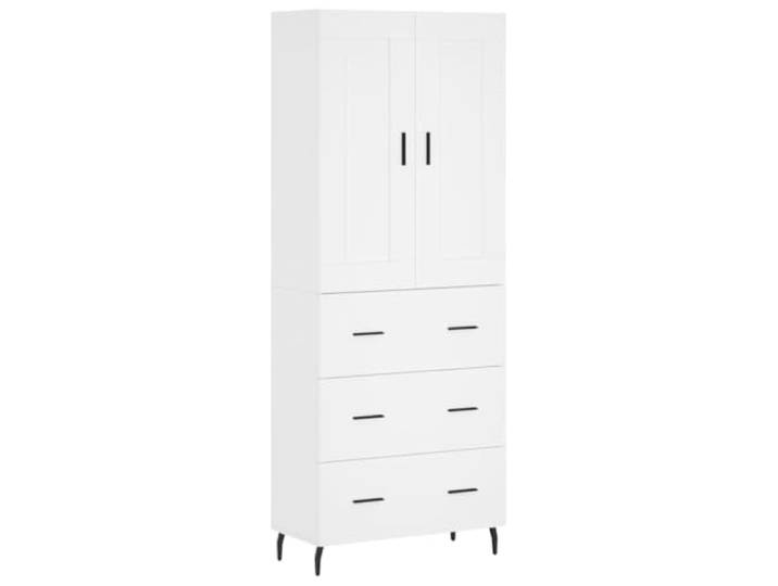 KGFHERENB Highboard Weiß 69,5x34x180 cm Schrank aus Holzwerkstoff Elegantes Aufsatzregal mit stabilen Metallfüßen für Wohnzimmer und Flur schafft strukturierte Ordnung.