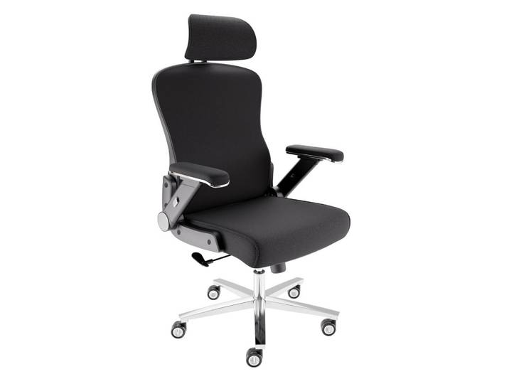 Clouvou Bürostuhl PowerSeat Schwarz, Metall, Kunststoff, Füllung: Schaumstoff, Formgebogen, 74x135x74 cm, Büromöbel, Bürostühle, Drehstühle