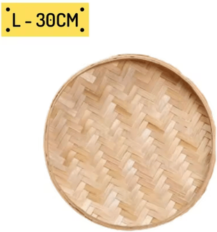 Inspire Picks Handwoven Bamboo Basket Tray For Fruit Bread & Home Decoration 30cm