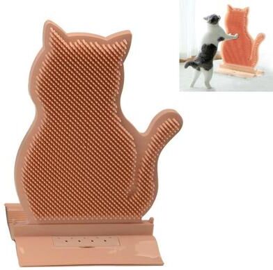United Door Seam Cat Self Groomer Brush For Hair Removal & Massage pink
