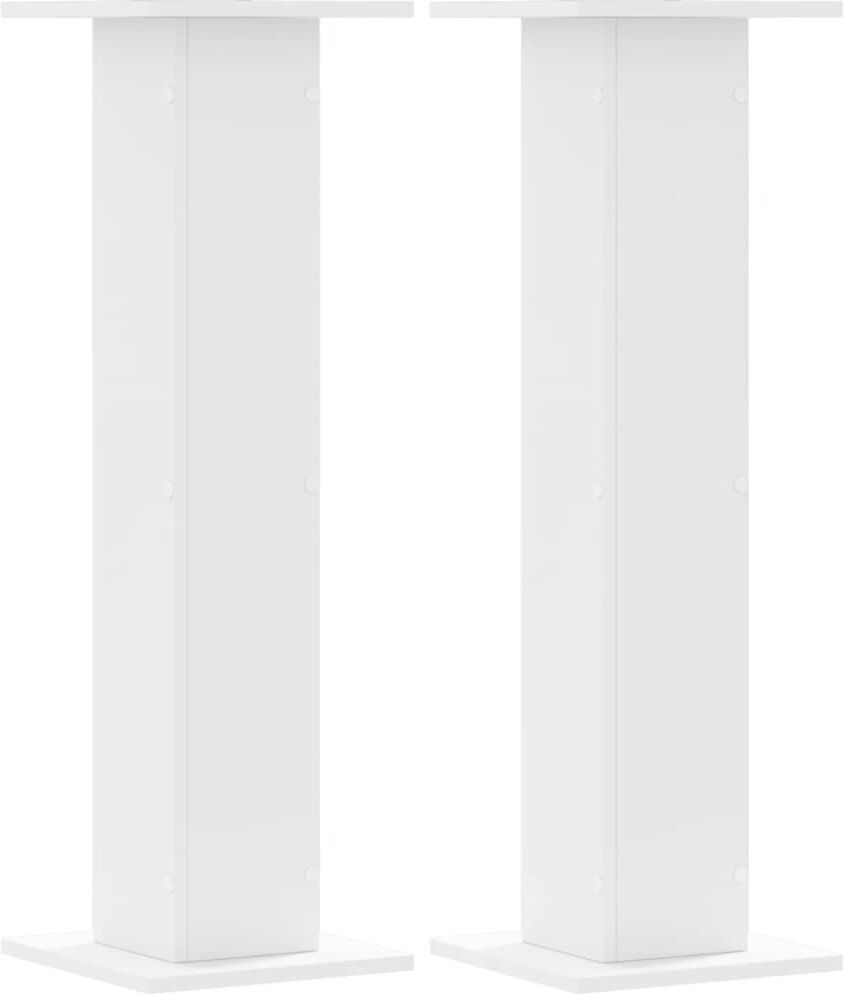 vidaXL Supports de haut-parleurs 2 pcs blanc bois d'ingénierie