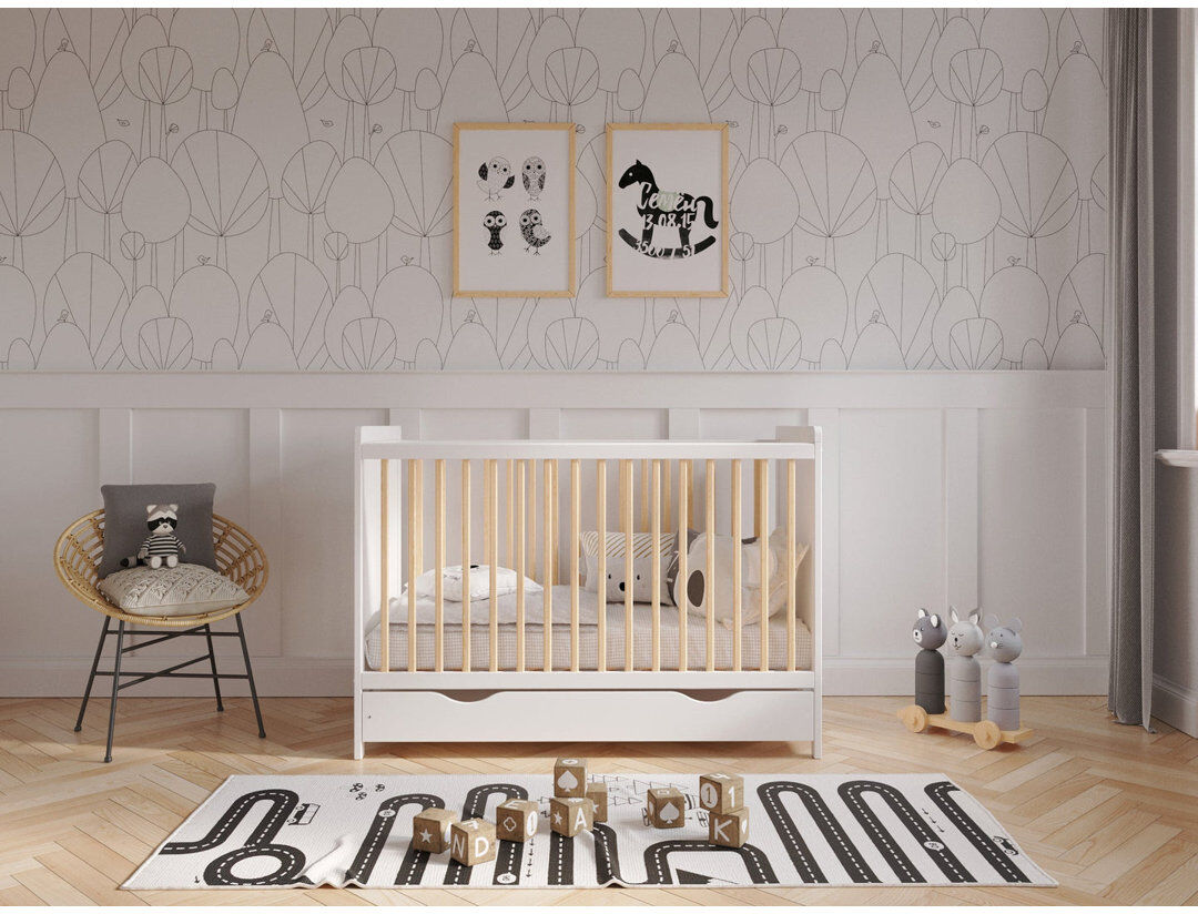 Harriet Bee Ignatius Cot Bed White/Pine Standard