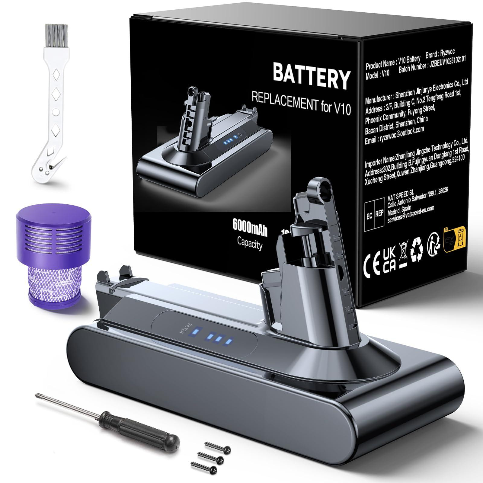 Dripio Accu van 6000mAh voor Dyson V10, SV12 en Cyclone V10
