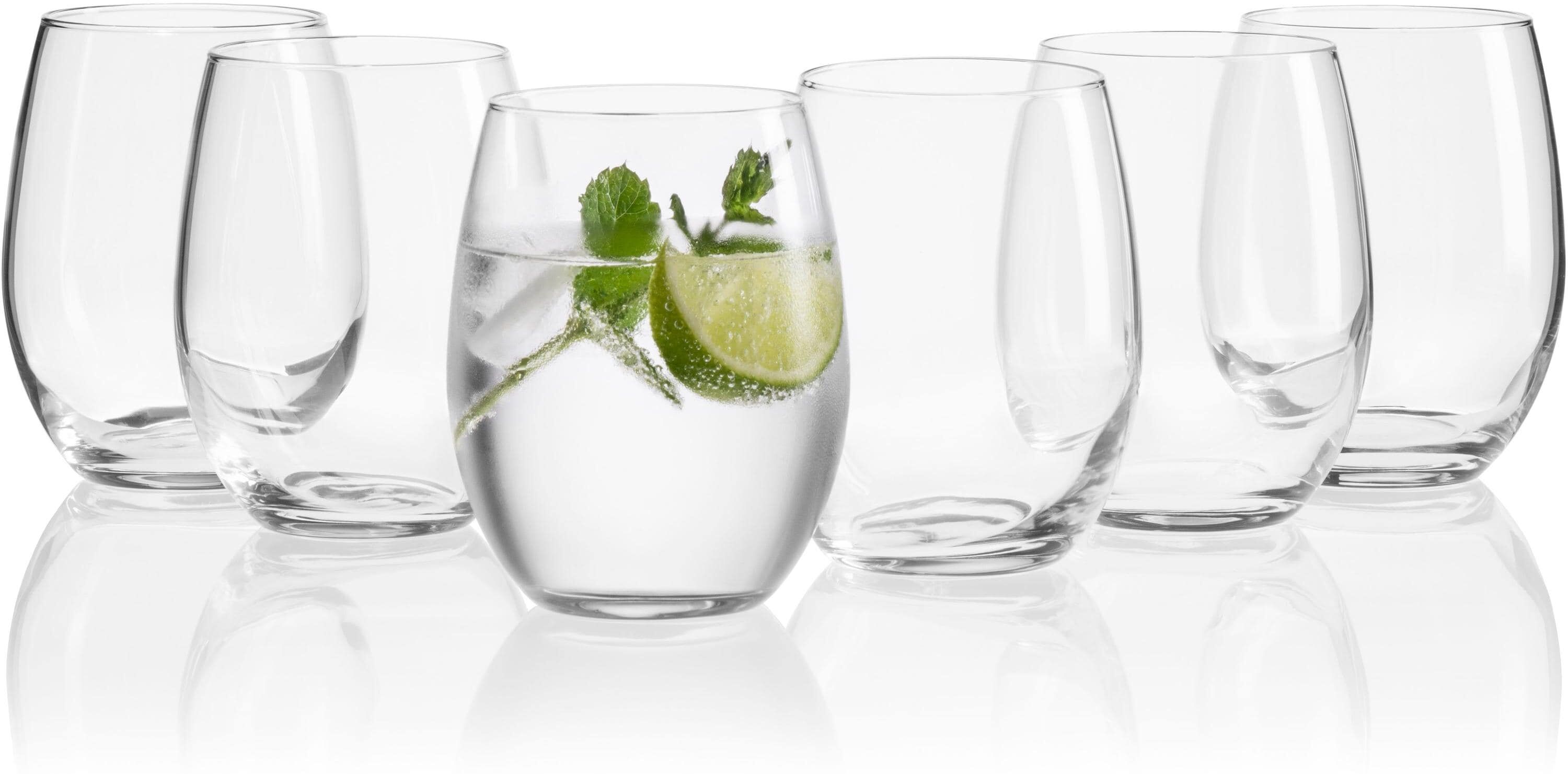 Gläser-Set MÄSER "IL PREMIO 36 cl, 6 Stück", transparent, H:10,2cm Ø:8,1cm, Kristallglas, Trinkgefässe, Gläser-Set transparent Ø 8,1cm x 10,2cm