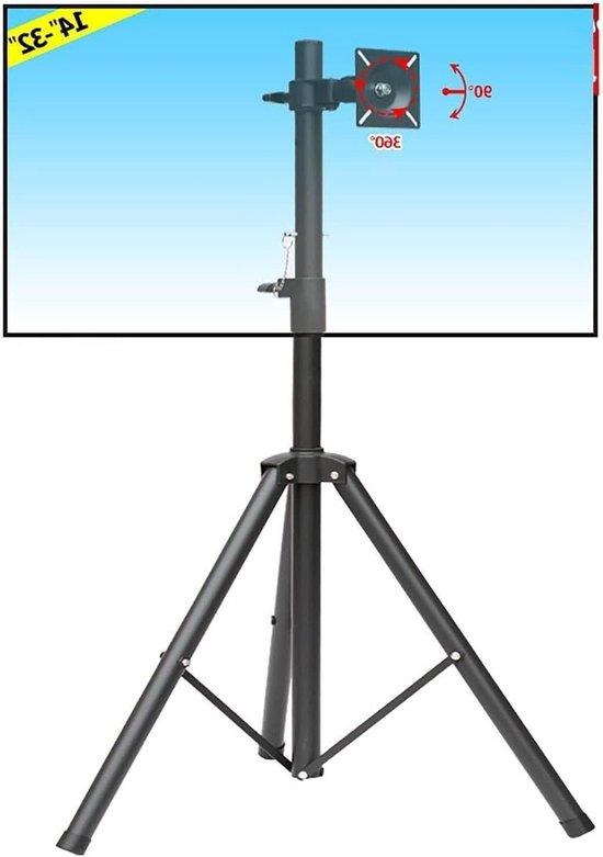 Teleskopischer TV-Halter - Verstellbarer TV-Wandhalter - Monitorhalterung - 360 Grad schwenkbar - für Bildschirme von 14 bis 32 Zoll - Schwarz