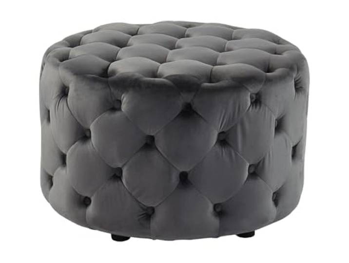 Vente-unique Ourca Sitzsack, Velours, Grau Gesteppte Optik Besonders gesellige Form