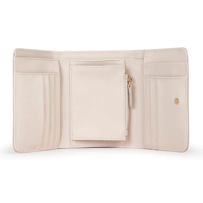 Geldbörse VALENTINO BAGS "BRIXTON", Damen, beige (ecru), Lederimitat, Kleinlederwaren, Damen Geldbeutel, Portemonnaie mit Logoschriftzug